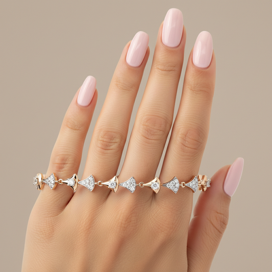 Elegant Bow Motif Moissanite Diamond Bracelet
