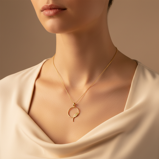 Serenity Leaf Gold Pendant Necklace for Women