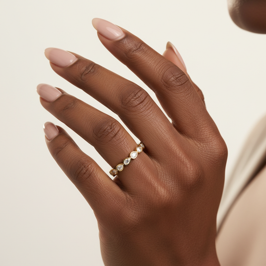 Luna Pear Cut Lab Grown Diamond Crown Eternity Band