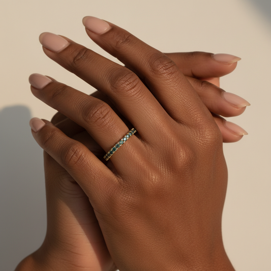 Autumn Alexandrite Eternity Yellow Gold Band