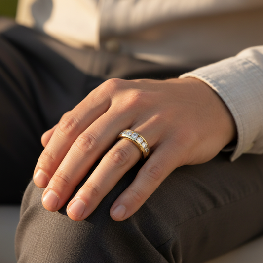 Celeste Channel Set Lab Grown Diamond Gold Band