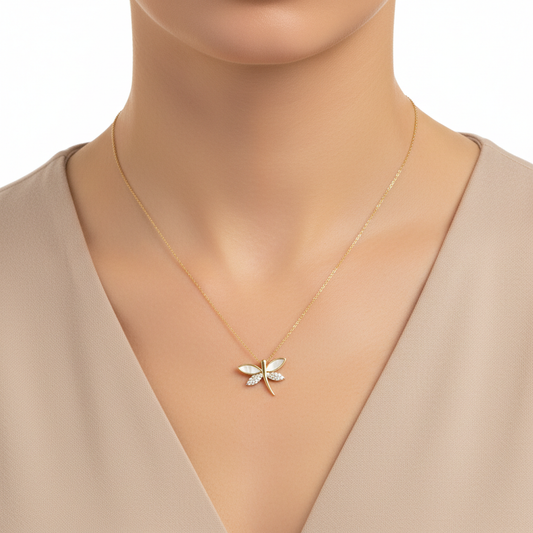 Celestial Wing Lab Grown Diamond Dragonfly Pendant