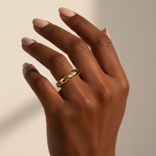 Rainbow Lab Grown Diamond Gold Band