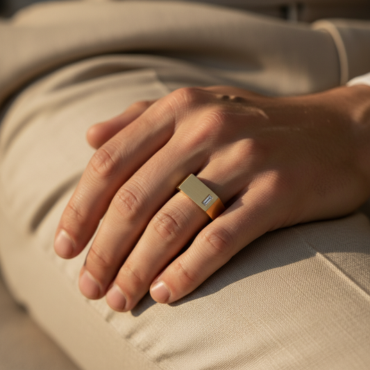 Noble Edge Emerald Lab Grown Diamond Gold Ring