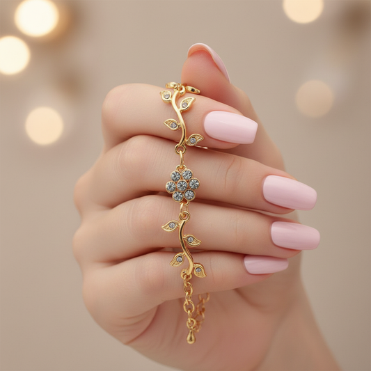 Women’s Flower Round Cut Moissanite Diamond Bracelet