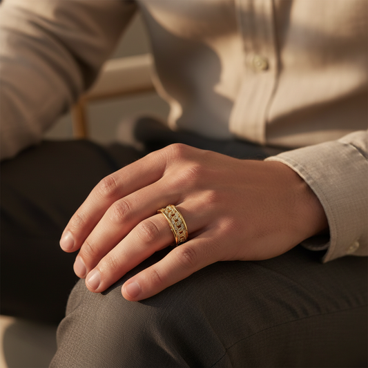 Grand Weave Moissanite Diamond Statement Band