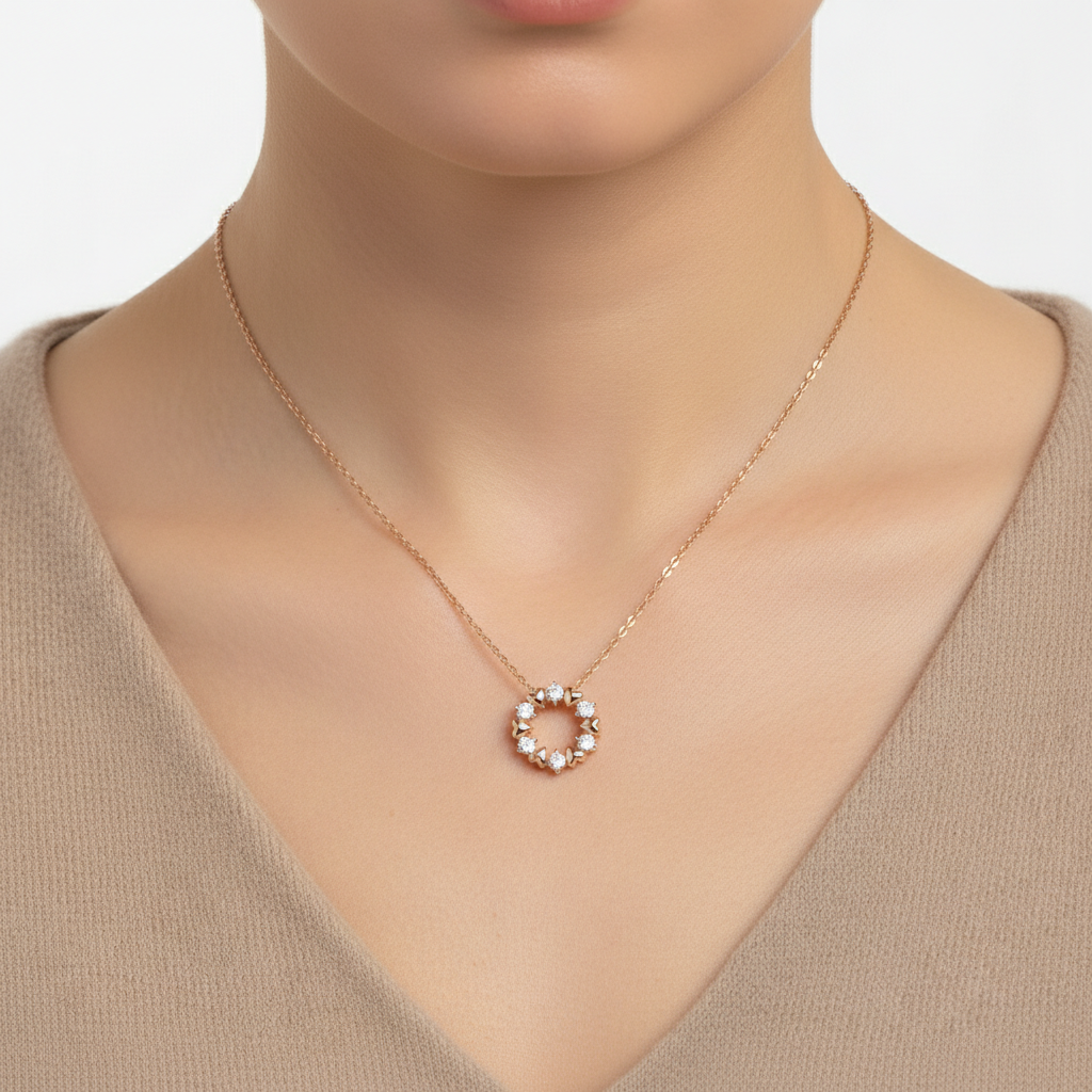 Hearts of Eternity Lab Grown Diamond Circle Pendant