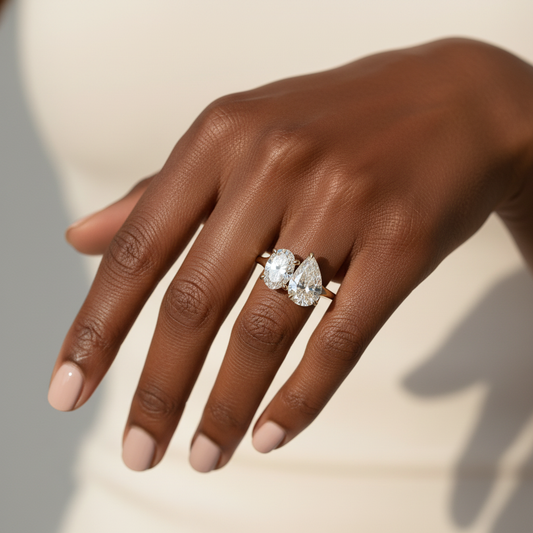 Oval & Pear Lab Grown Diamond Toi et Moi Ring