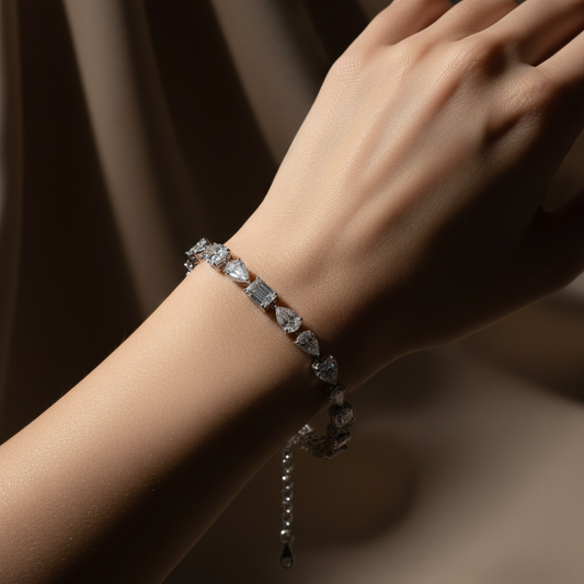 Multi-Shape Lab Grown Diamond Tennis Bracelet