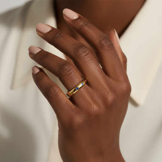 Colorful Moissanite Gemstone Gold Ring