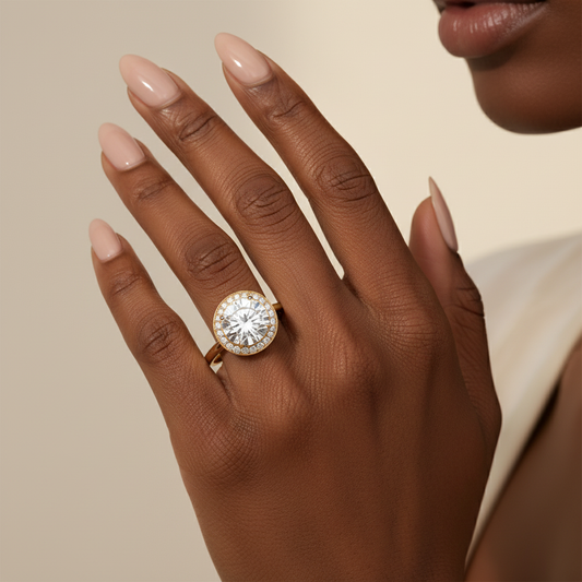 Round Cut Moissanite Channel Set Wedding Ring