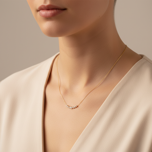 Heavenly Row Moissanite Diamond Pendant Necklace