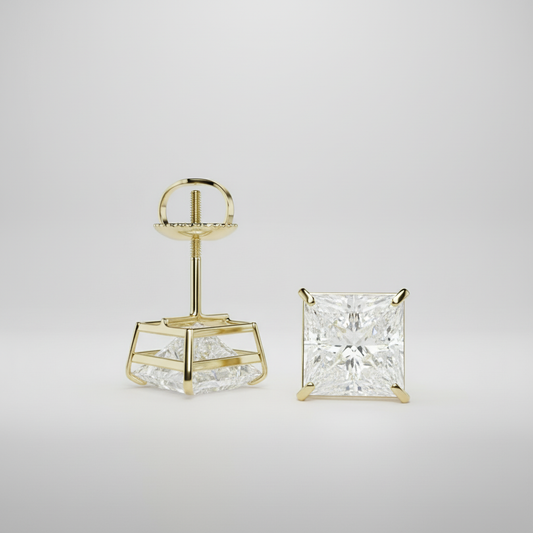 Signature Princess Cut Lab Grown Diamond Claw Prong Studs