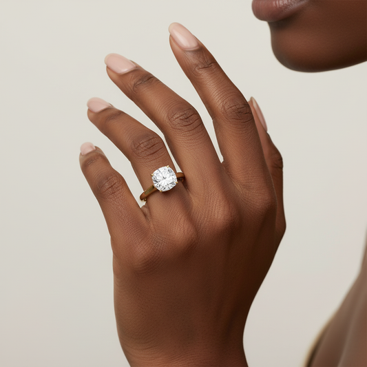 1.00 CT VVS Cushion Cut Moissanite 4-Prong Bridal Ring