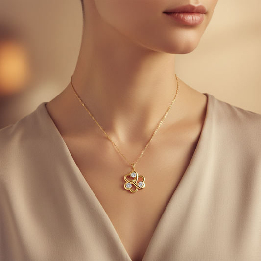 Infinity Bloom Moissanite Diamond Pendant Necklace