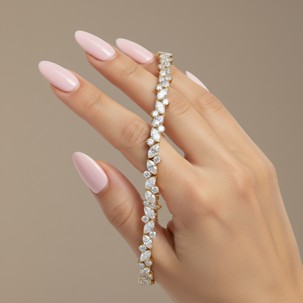 Exquisite Marquise & Round Cut Lab Grown Diamond Bracelet