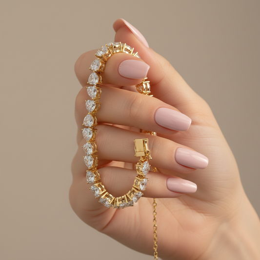 Heart Cut Moissanite Diamond Tennis Bracelet