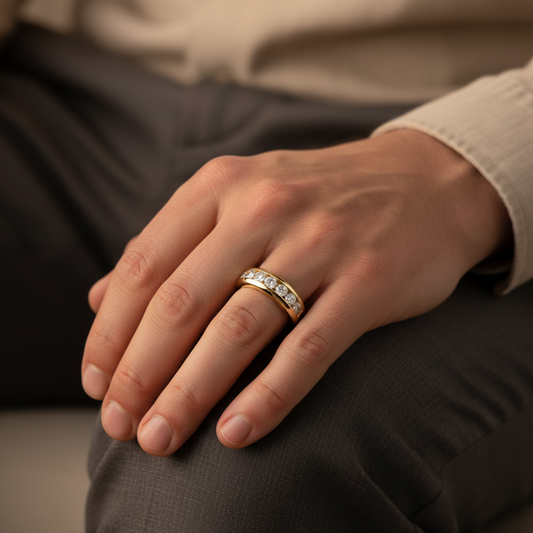 Eternal Glow Channel Set Moissanite Diamond Band