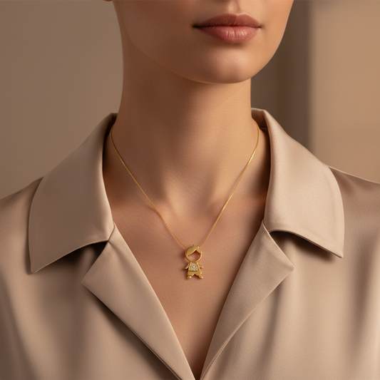 Little Boy Moissanite Diamond Charm Gold Pendant (Copy)