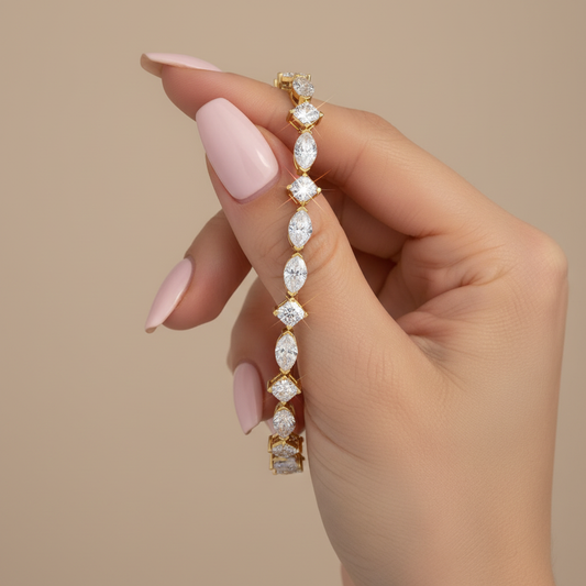 Marquise & Princess Lab Grown Diamond Tennis Bracelet
