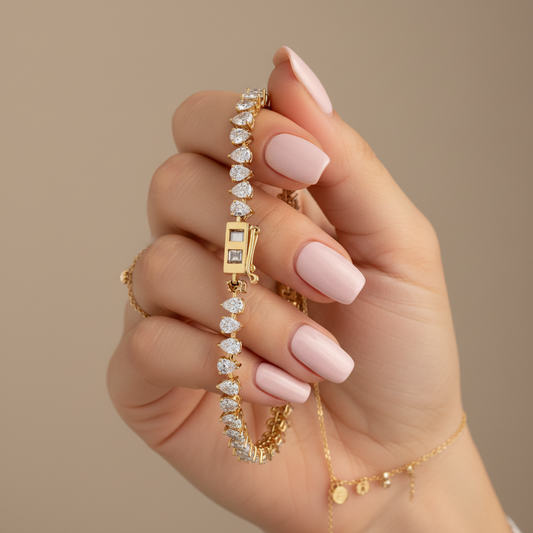 Pear Cut Lab Grown Diamond Tennis Bracelet