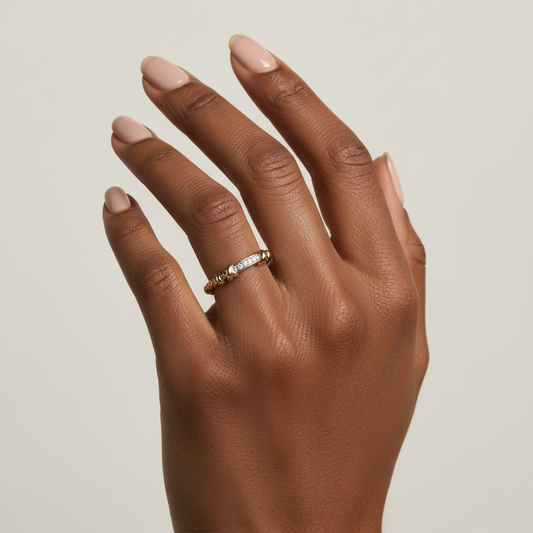 Elegant Rope Lab Grown Diamond Stack Band