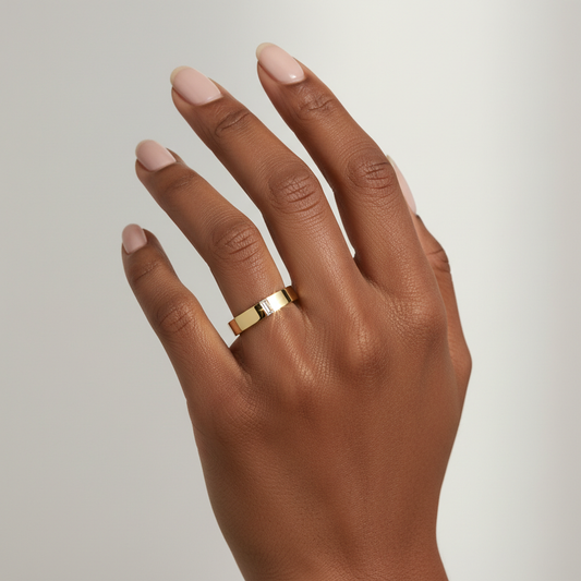 Imperial Edge Baguette Moissanite Diamond Gold Ring