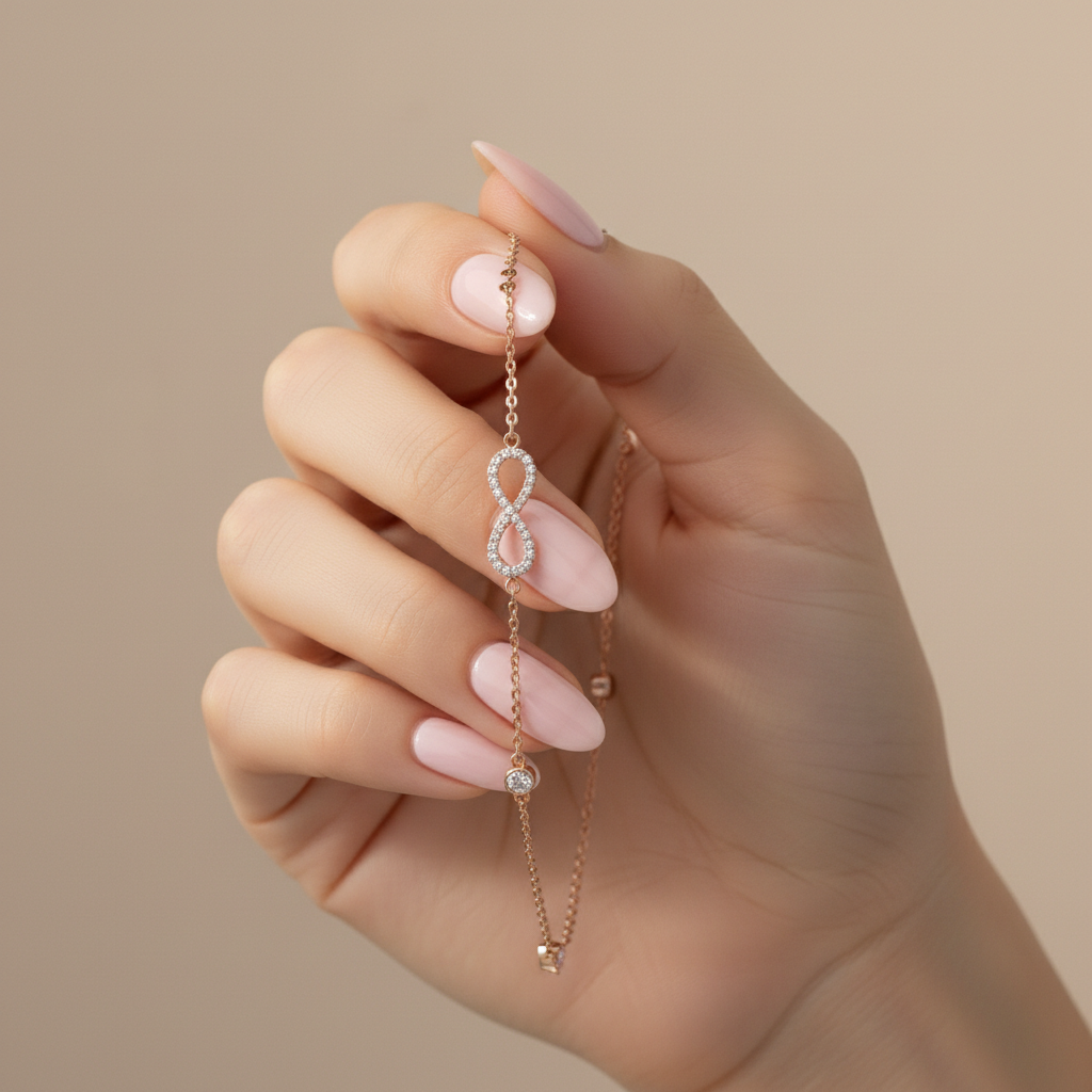 Infinity Moissanite Diamond Chain Bracelet for Women