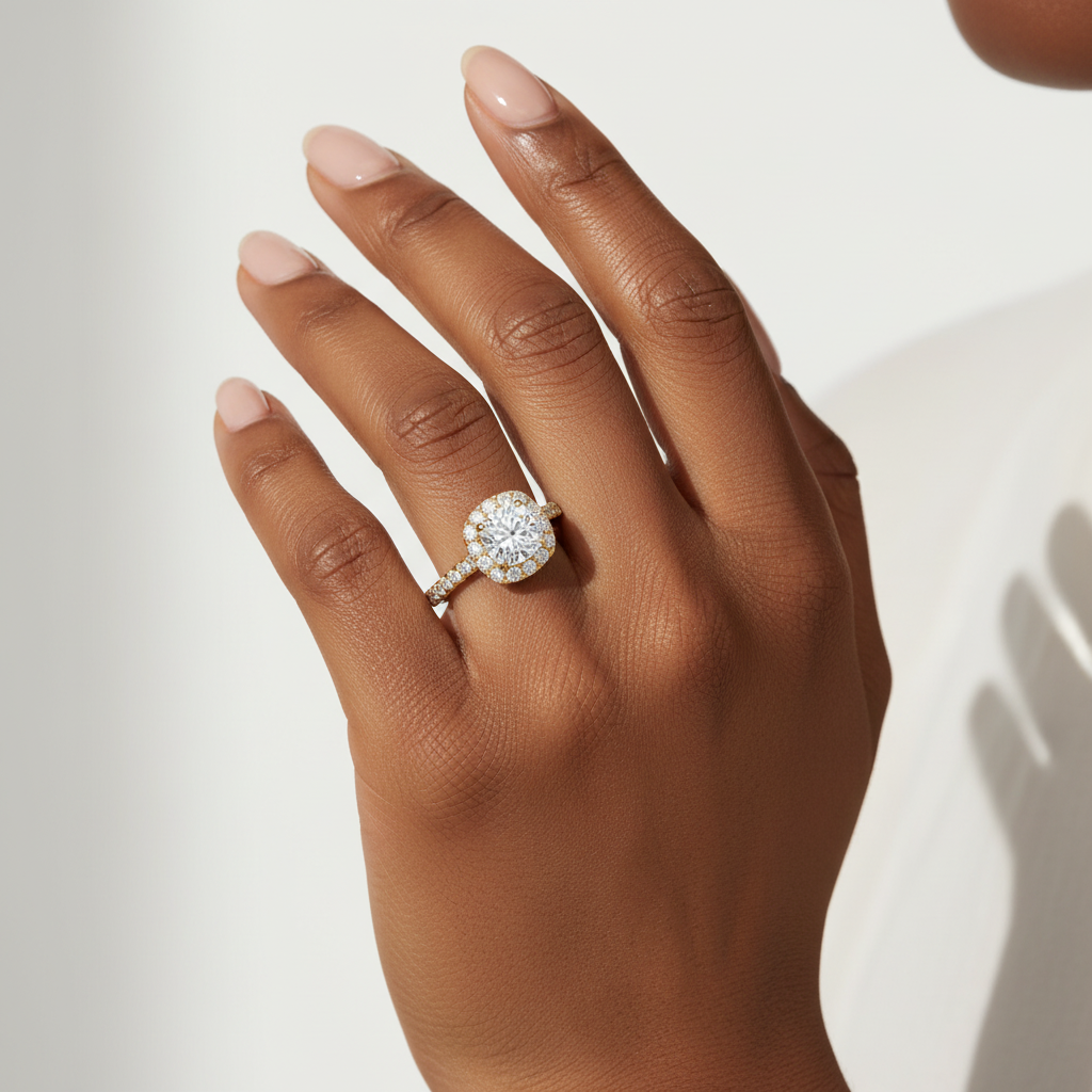 Elegance Cushion Cut Moissanite Diamond Halo Bridal Ring