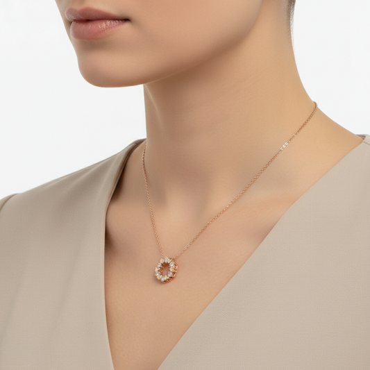 Hearts of Eternity Moissanite Diamond Circle Pendant