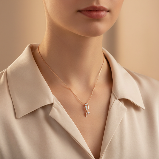 Serene Curve Lab Grown Diamond Necklace