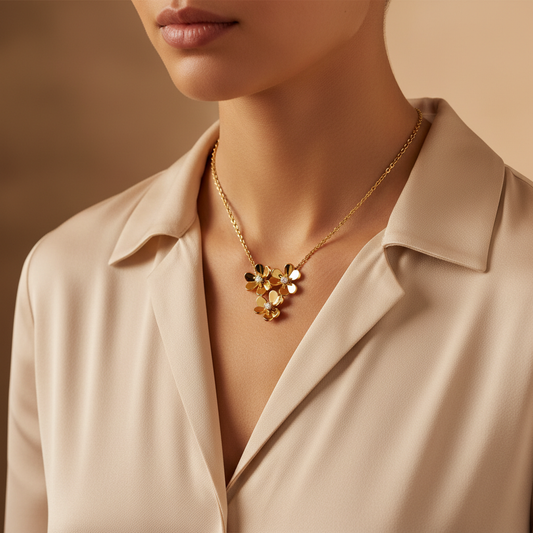 Daisy Luxe Moissanite Diamond Gold Necklace