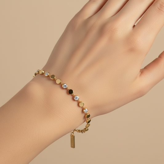 Elegant Round Cut Lab Grown Diamond Station Bracelet