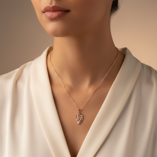 Luxury Leaf Moissanite Diamond Pendant Necklace