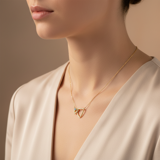 Eternal Bond Triangle Lab Grown Diamond Necklace