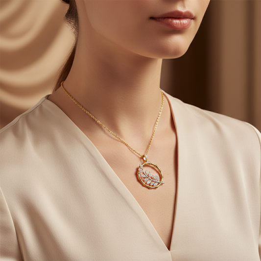 Imperial Bamboo Leaf Lab Grown Diamond Necklace