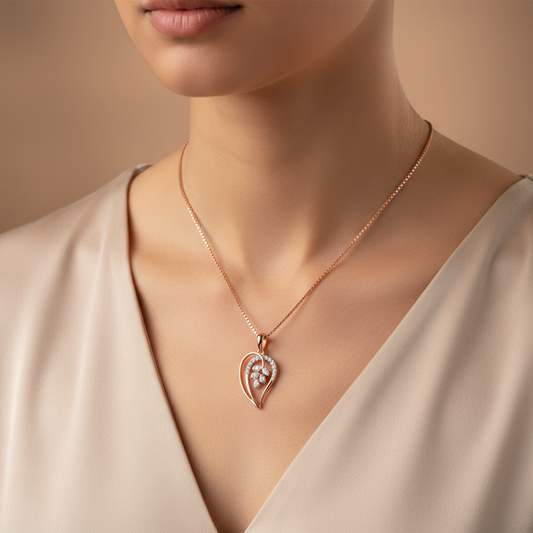 Love Bloom Moissanite Diamond Heart Pendant Necklace