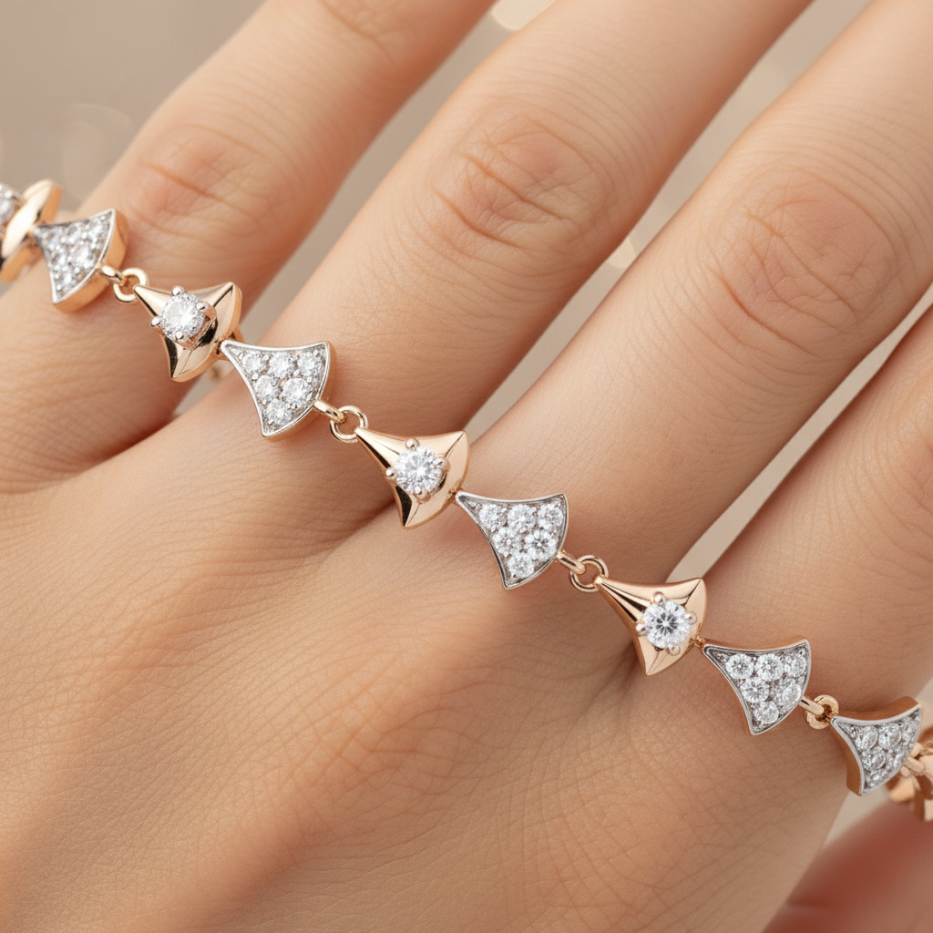 Elegant Bow Motif Lab Grown Diamond Bracelet