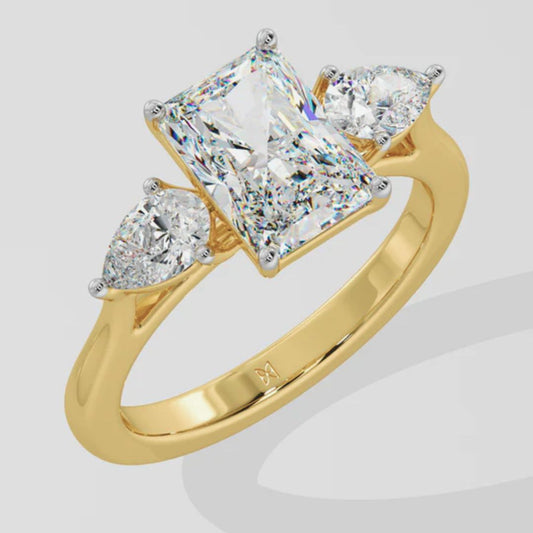 oval solitaire engagement ring with floral blue sapphire halo