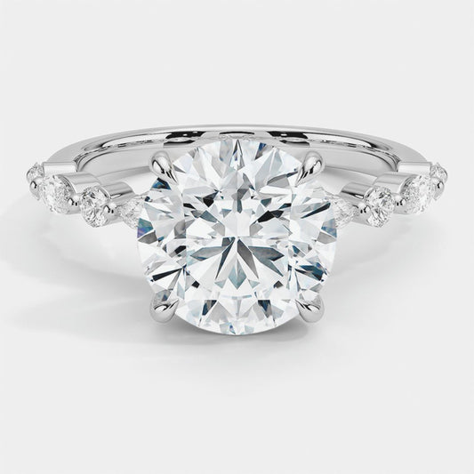 2ct Round Lab Grown Diamond Engagement Ring in 14 kt White Gold