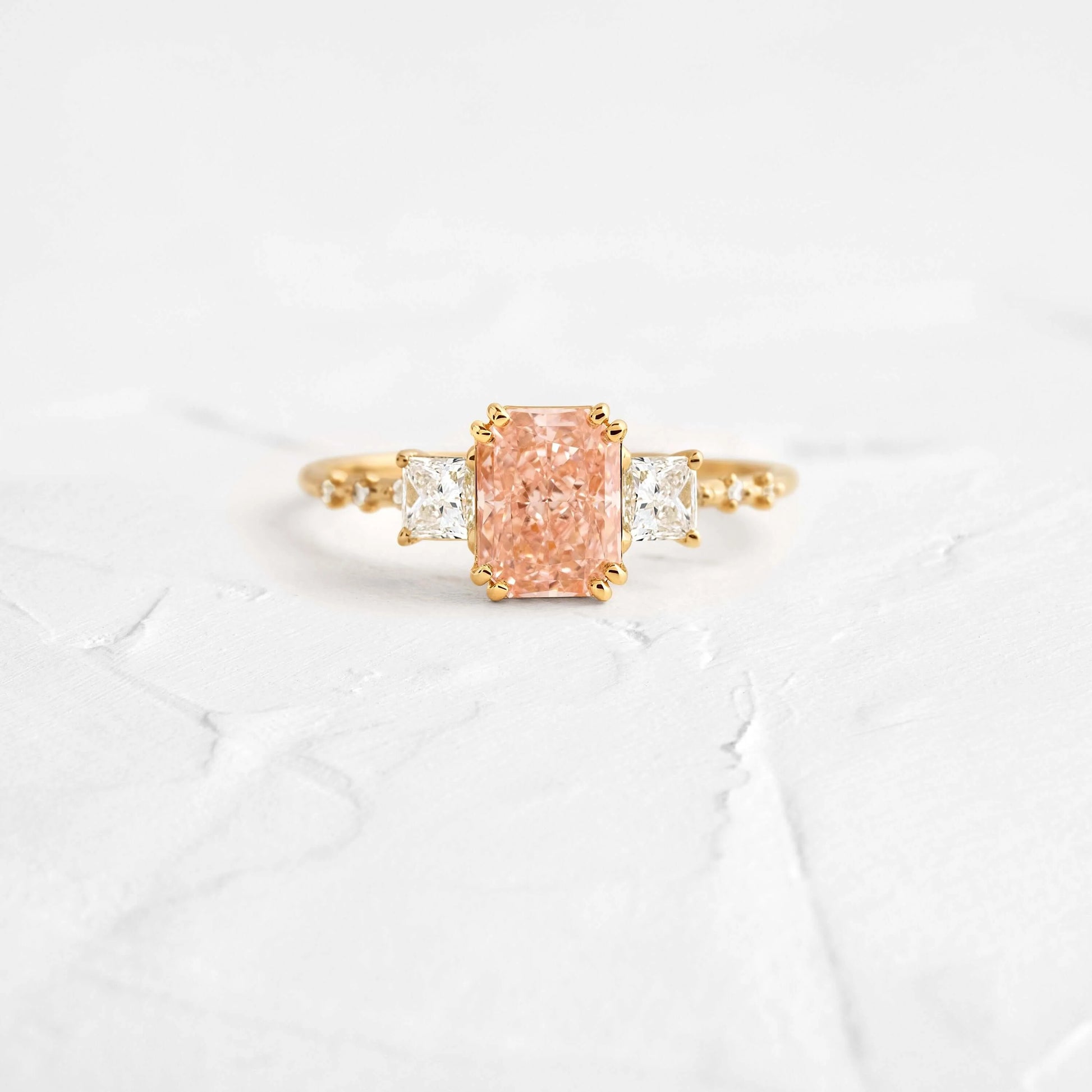 Turning Point Pink Diamond Wedding Ring - 4ct in 18k Yellow Gold
