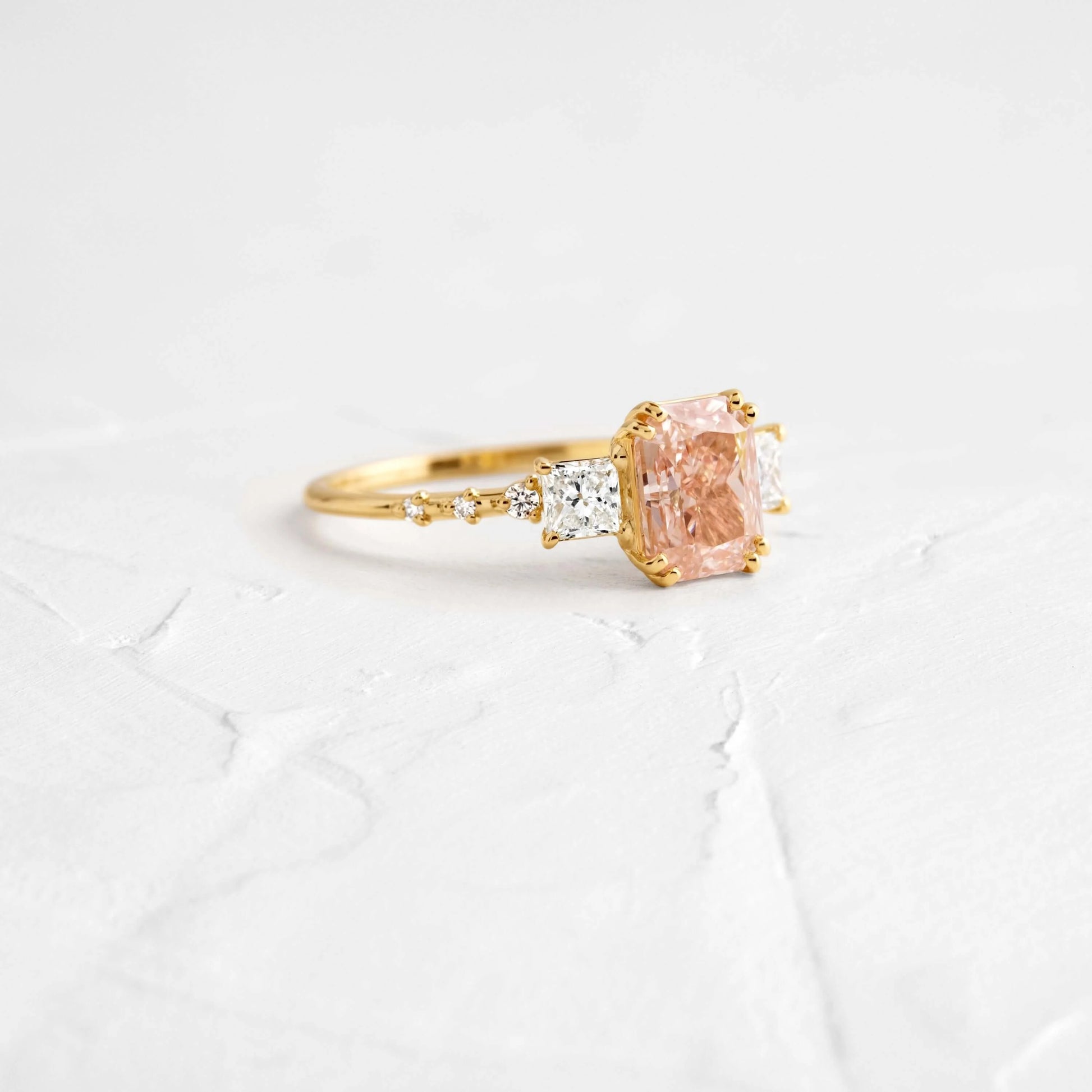 Turning Point Pink Diamond Wedding Ring - 4ct in 18k Yellow Gold