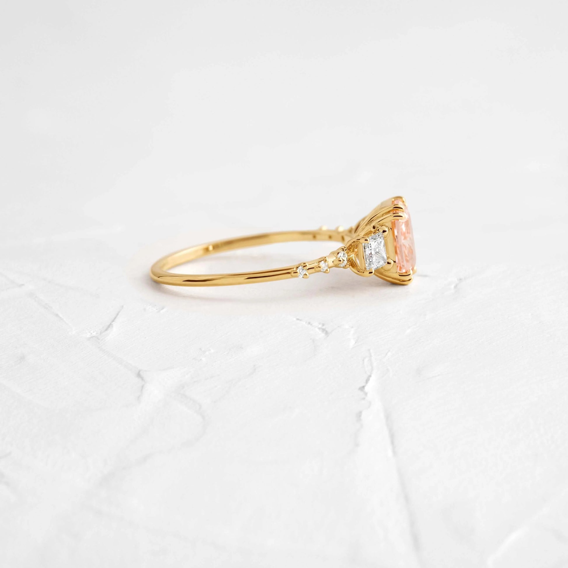 Turning Point Pink Diamond Wedding Ring - 4ct in 18k Yellow Gold
