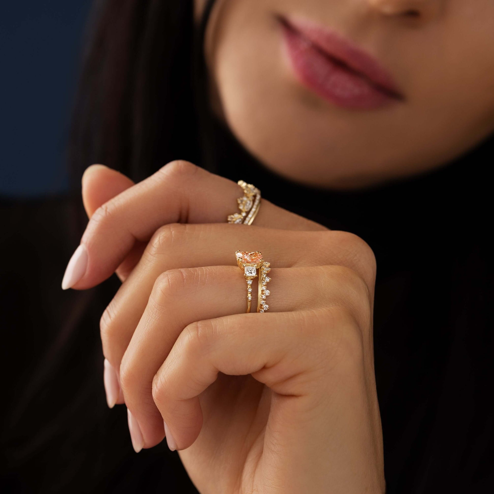 Turning Point Pink Diamond Wedding Ring - 4ct in 18k Yellow Gold