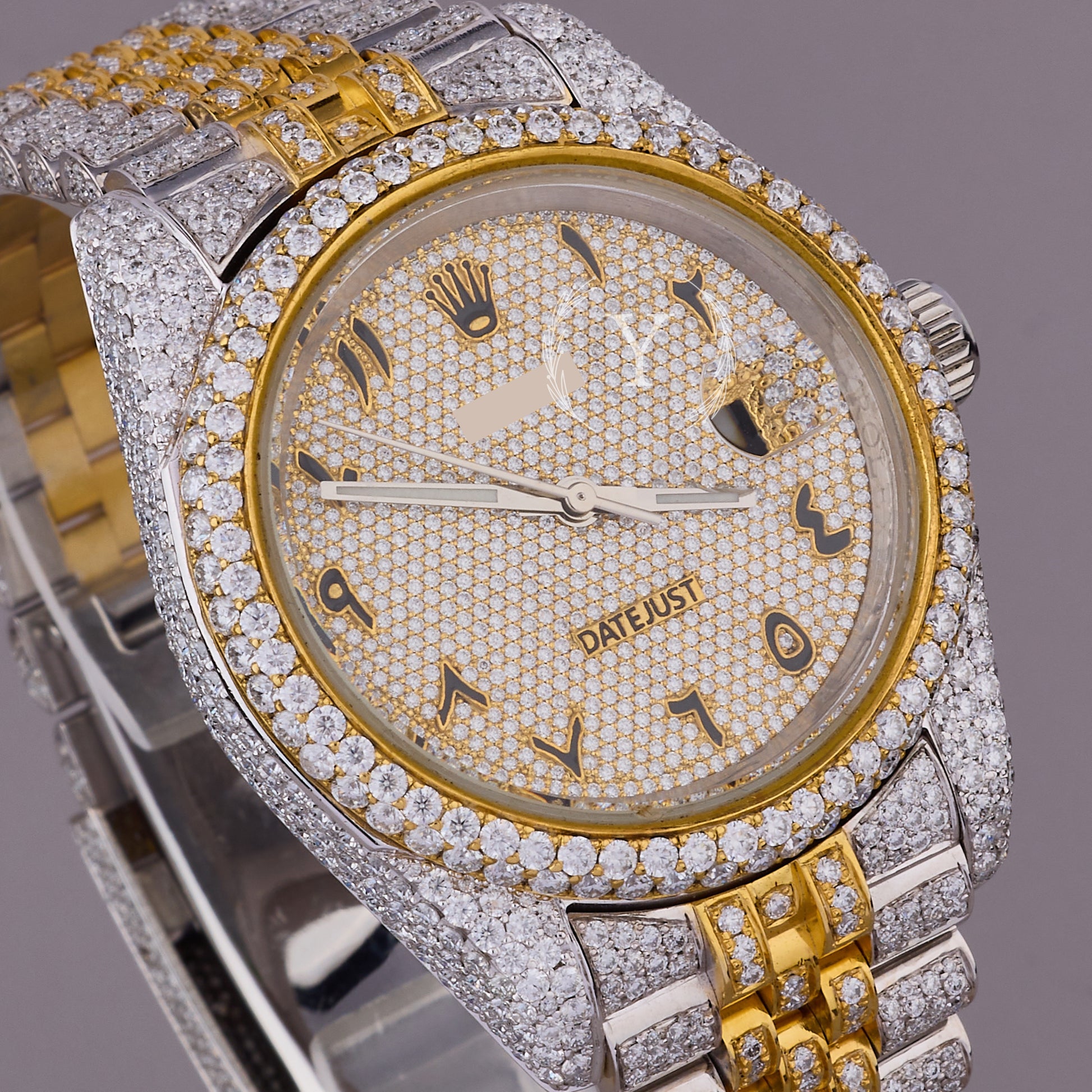 arabic dial moissanite watch
