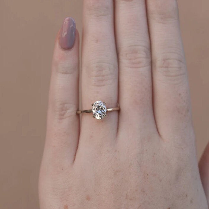 oval moissanite ring