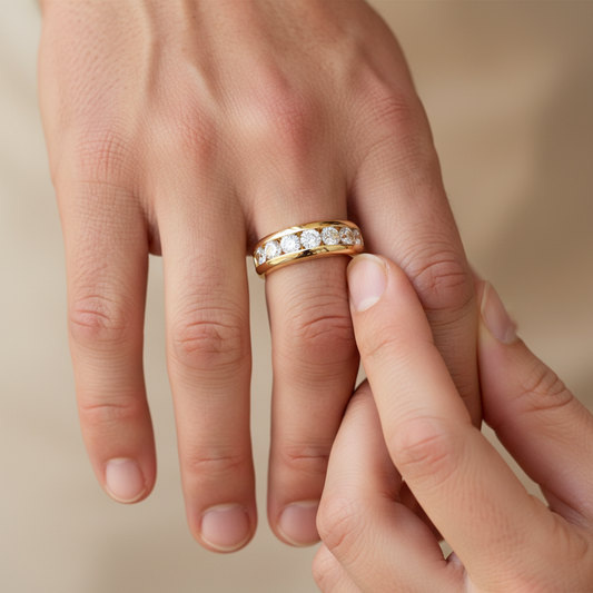 Celeste Channel Set Lab Grown Diamond Gold Band