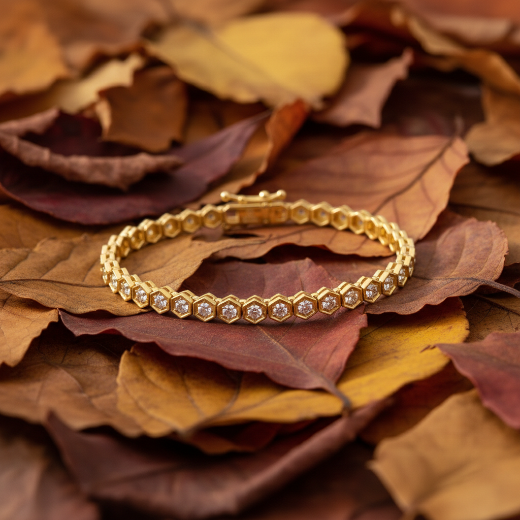 Luxury Hexagon Set Moissanite Diamond Tennis Bracelet