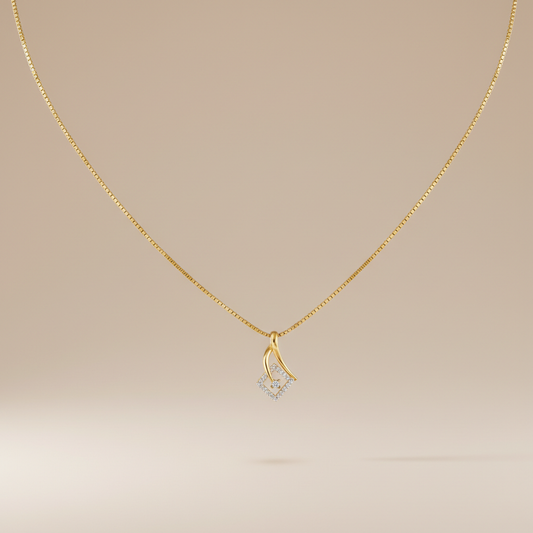 Luxe Wave Moissanite Diamond Square Pendant