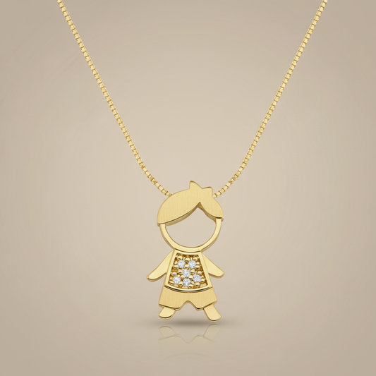 Little Boy Moissanite Diamond Charm Gold Pendant (Copy)